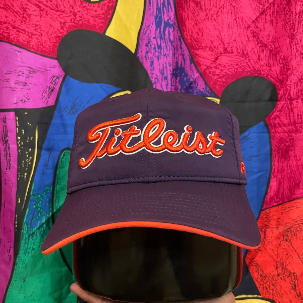 Titleist Purple Cap with Orange Embroidered Logo hat